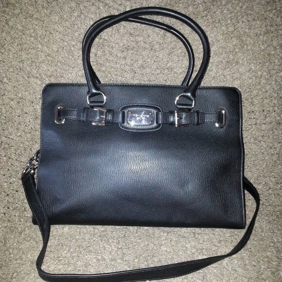MICHAEL KORS-Hamilton-Large East West Tote-Black Pebbled Leather-NWOT-AUTHENTIC - Picture 1 of 7